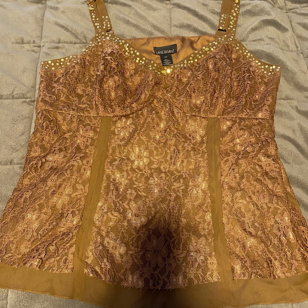 Lane Bryant Lace w/Sequins tank top